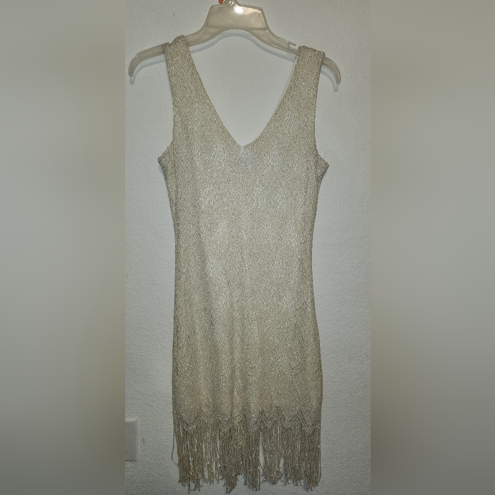 Elegant Cream Sleeveless Dress